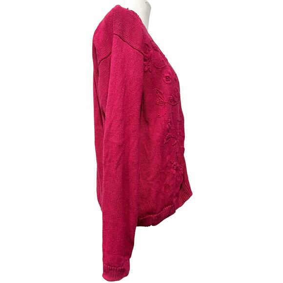 Christina Vintage Women’s Sweater Cardigan. White Tufted Boucle Design Sz L - Picture 6 of 9